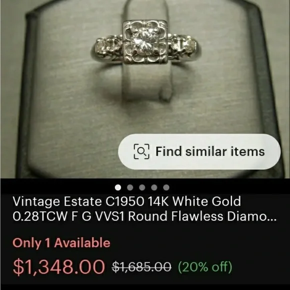 14kt gold Diamond ring size 7 - Picture 8 of 9